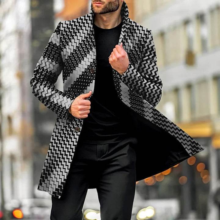 Men's Casual Woolen Mid-length Coat - Latest Fashion gents jacket Distinguished Fine Apparel