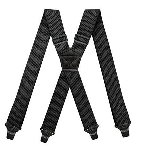 Men's Elastic Suspenders - Buckle Aviation Style Comfortable Support. formal wear Distinguished Fine Apparel Black