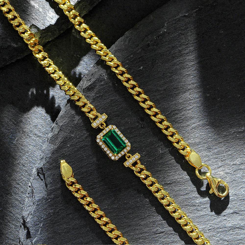 Distinguished ladies Emerald Pendant on 925 Silver Adjustable Simple Necklace Lady's accessory's Distinguished Fine Apparel