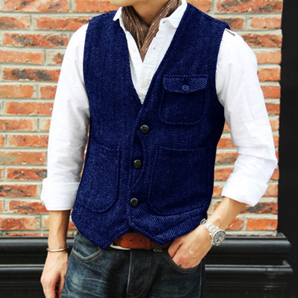 Herringbone Men's Suit Vest Vest mens vest Distinguished Fine Apparel