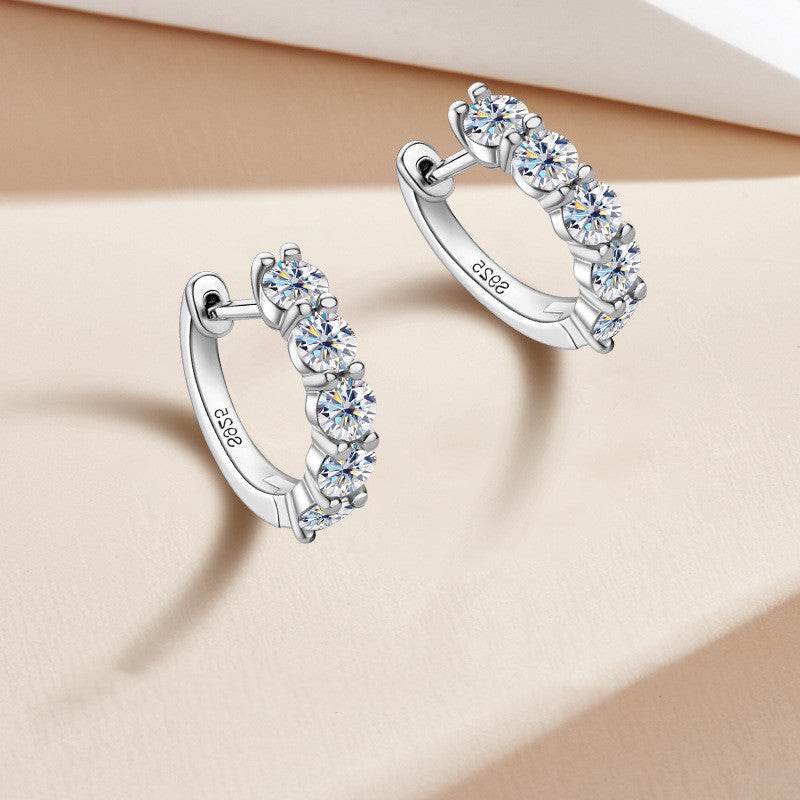 Moissanite Diamond Earrings – Elegant S925 Sterling Silver Studs for Everyday & Occasion Wear ladys earrings Distinguished Fine Apparel
