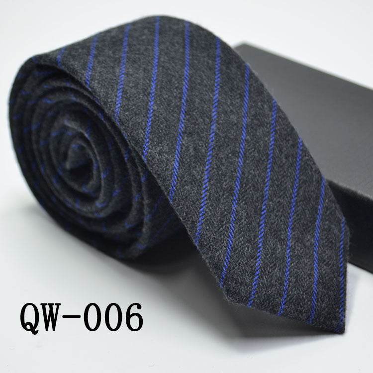 Mens Tie Super Narrow Wool-like Elegant Business Wear gent's ties Distinguished Fine Apparel QW006