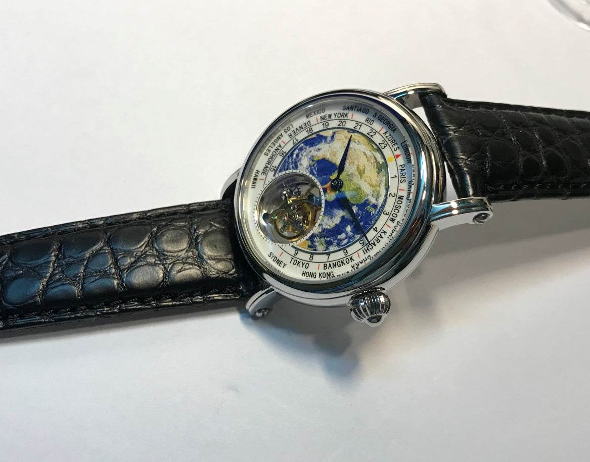 30% Off Gentlemen's 3D Globe Tourbillon Distinguished Time Piece - Excellent Quality gents watches Distinguished Fine Apparel