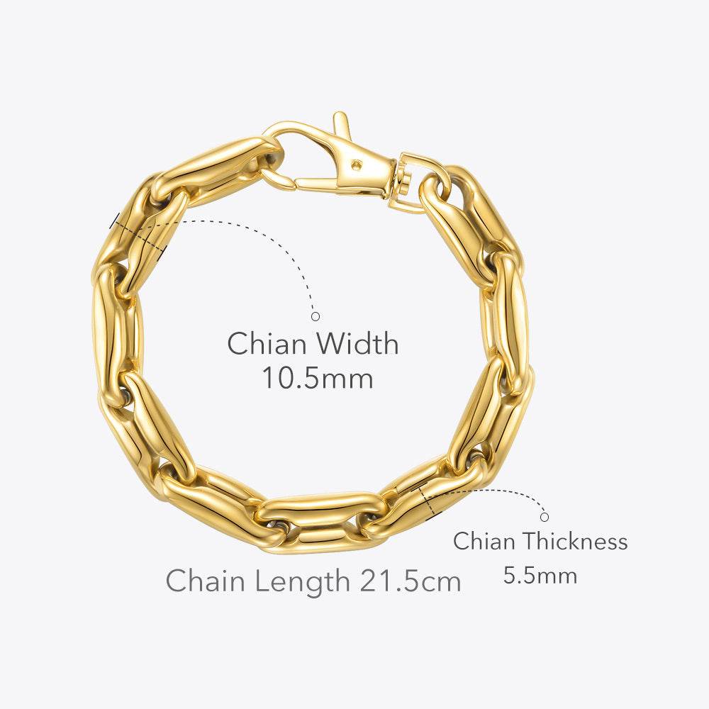 18K Gold Plated Chunky Chain Bracelet – Bold Elegance with a Modern Edge ladys accessorys Distinguished Fine Apparel