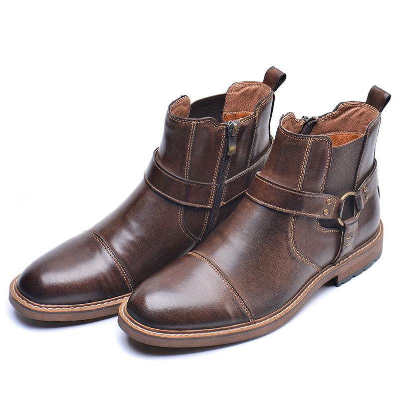 Men's Chelsea Ankle Boots - Classic Casual Quality mens shoes Distinguished Fine Apparel Coffee US10