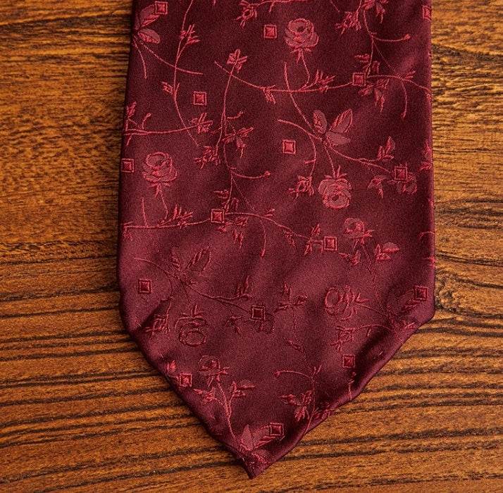 Three-fold Roll Wool Lining Handmade Tie, Silk Jacquard Businesses Tie gents ties Distinguished Fine Apparel