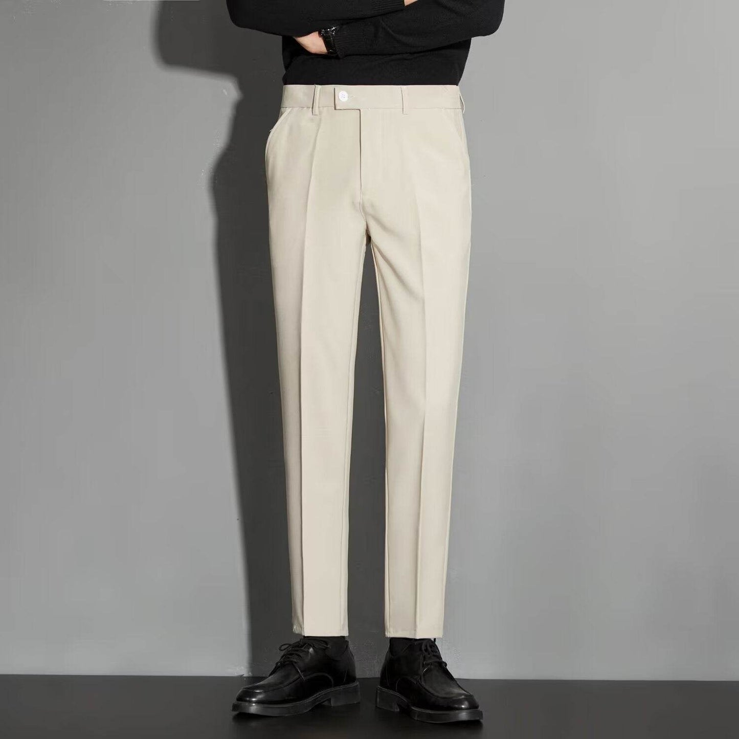 Gentlemen's Straight Cut Spring Casual Pants - Ankle-length Suit Pants gents pants Distinguished Fine Apparel