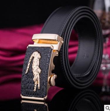 Men's Professional Business leather belt With automatic buckle formal wear Distinguished Fine Apparel 30 110 130cm