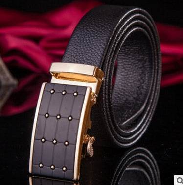 Men's Professional Business leather belt With automatic buckle formal wear Distinguished Fine Apparel 28 110 130cm