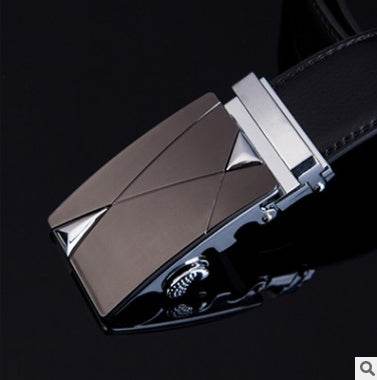 Men's Professional Business leather belt With automatic buckle formal wear Distinguished Fine Apparel 15 110 130cm