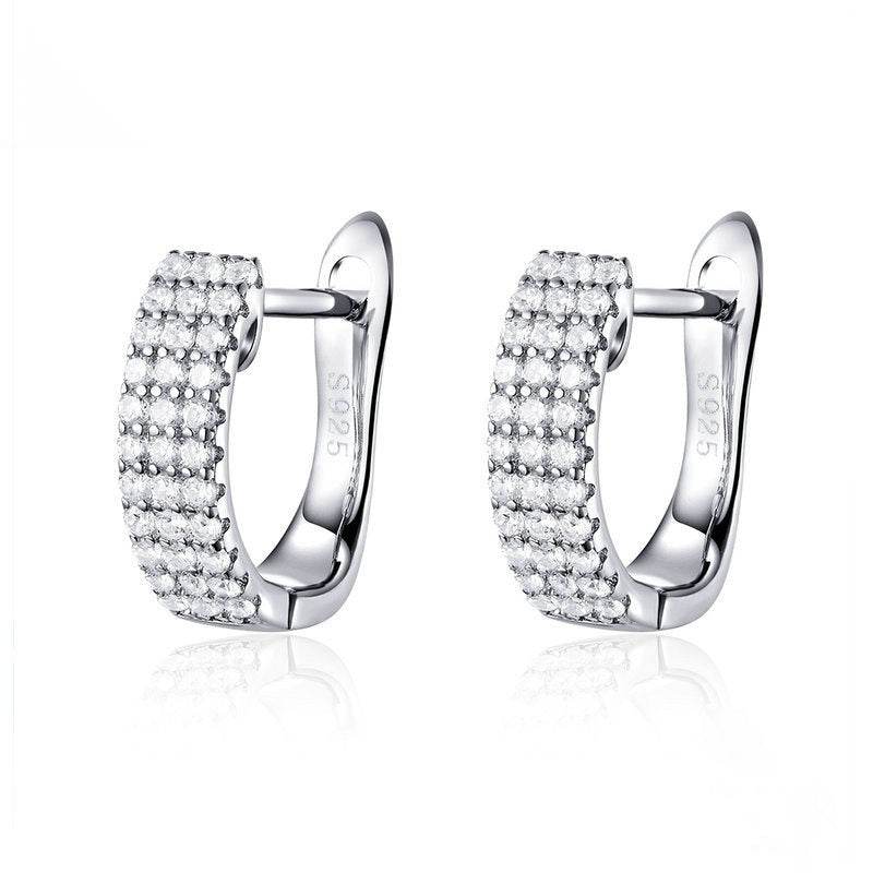 Ladies 925 Silver Zircon Sleeper Earrings ladys earrings Distinguished Fine Apparel