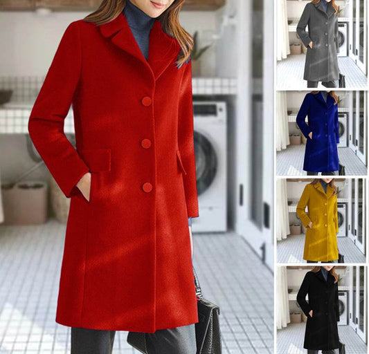 Economical choice - Women's Mid Length Woolen Coat ladys coats Distinguished Fine Apparel