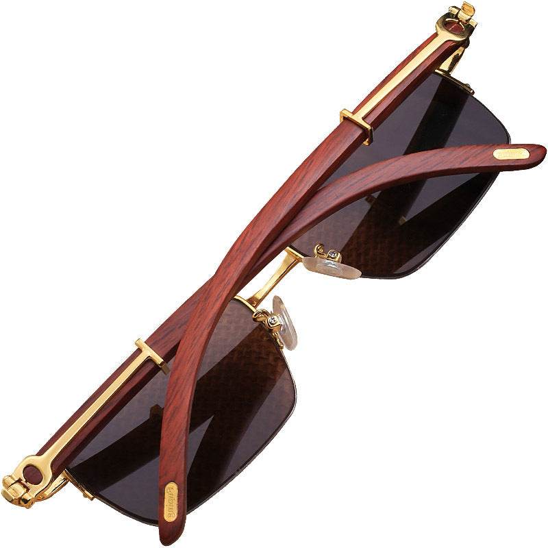 Fine Gentlemen's Crystal and Wood Sunglasses - Wine Red gents sunglasses Distinguished Fine Apparel