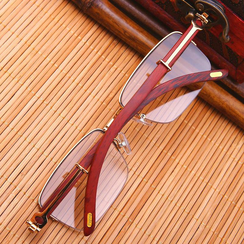 Fine Gentlemen's Crystal and Wood Sunglasses - Wine Red gents sunglasses Distinguished Fine Apparel Light brown