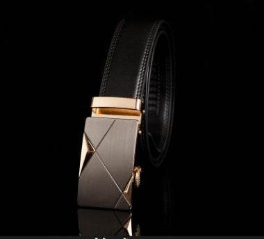 Men's Professional Business leather belt With automatic buckle formal wear Distinguished Fine Apparel 1 110 130cm