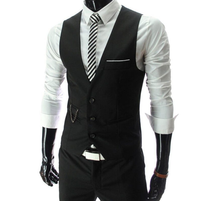 Men's formal business attire - distinguished formal business vest mens vest Distinguished Fine Apparel Black 3XL