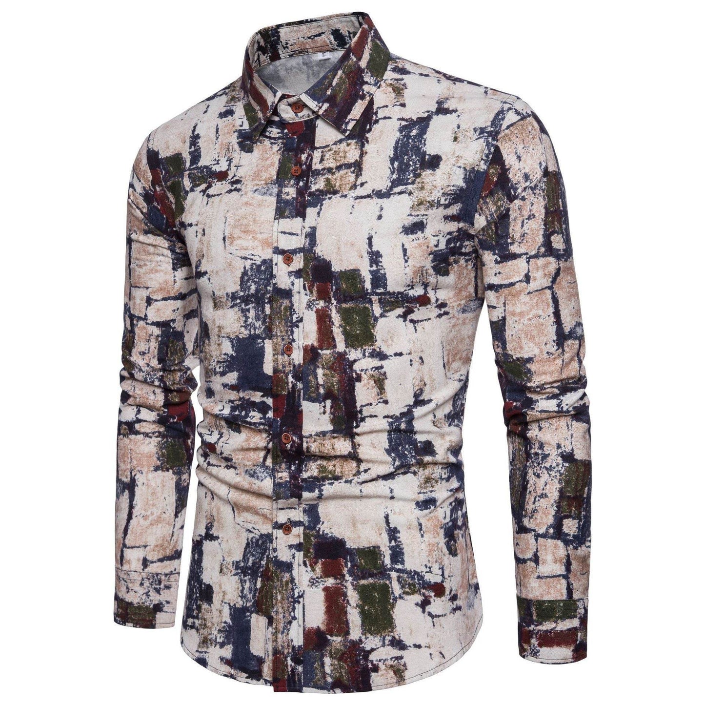 Men's Sophisticated Long Sleeve Cotton Flower Shirt Men's Shirts Distinguished Fine Apparel H M