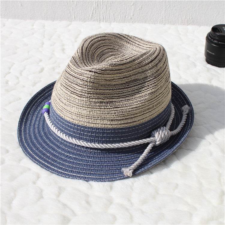 British Style Vacation Hat - Gentleman's Head Wear mens hats Distinguished Fine Apparel B Beige with Rope