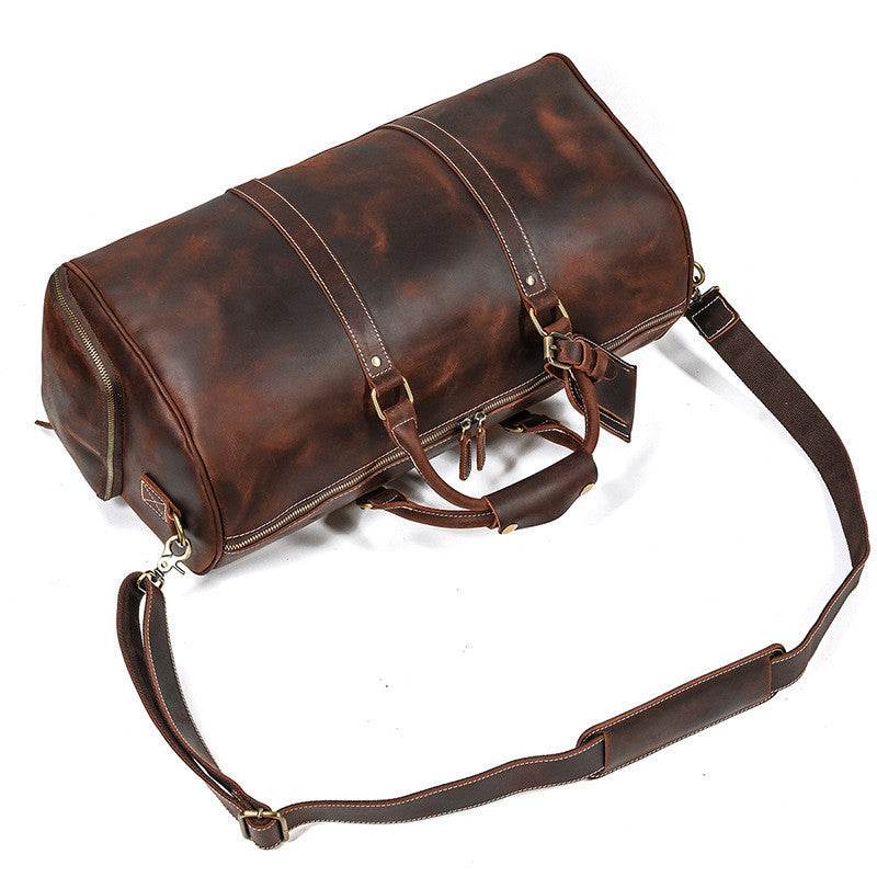 Distinguished Gentlemen's Genuine Leather Travel Bag - Quality Retro Duffel Bag gents bag Distinguished Fine Apparel