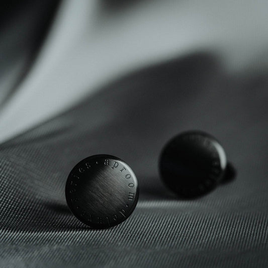 Cufflinks Men's Business Luxury - solid Simple Black gents accessorys Distinguished Fine Apparel