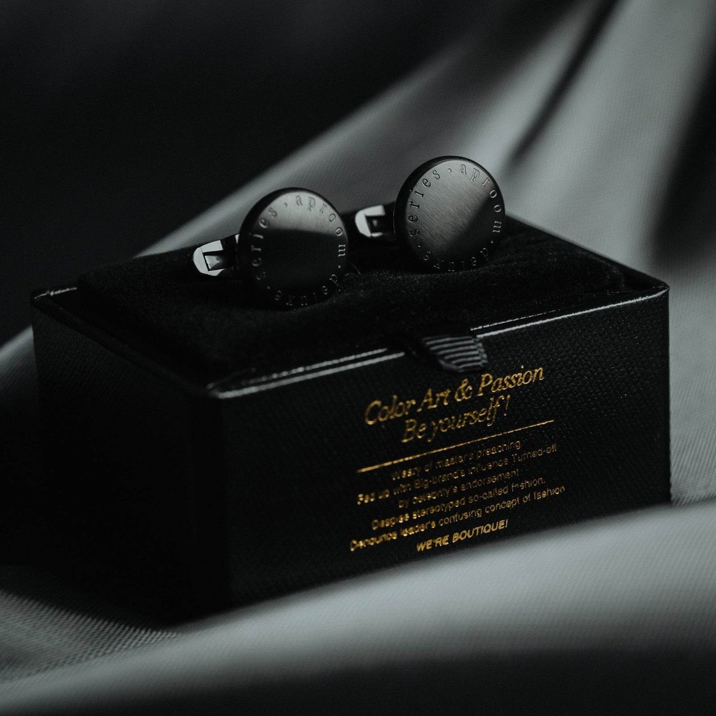 Cufflinks Men's Business Luxury - solid Simple Black gents accessorys Distinguished Fine Apparel