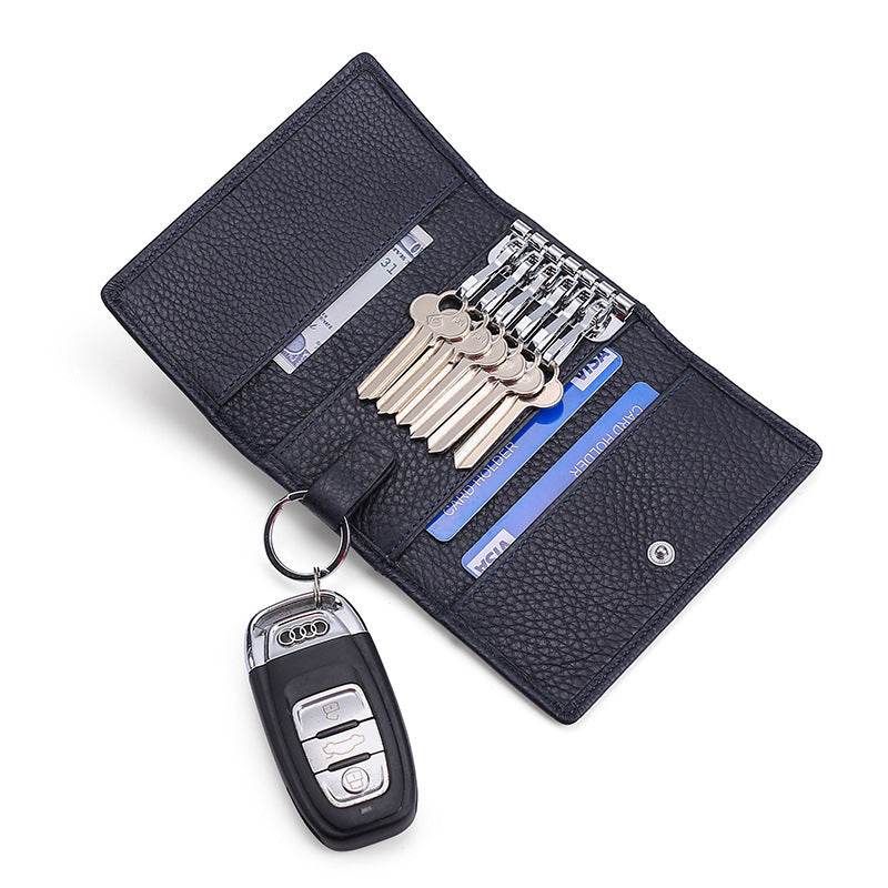 Genuine Leather Household Key Case - Card and Cash Holder gents accessorys Distinguished Fine Apparel Blue