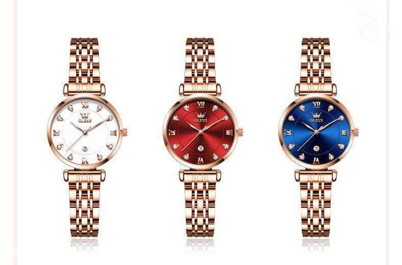 Elegant Date Quartz Timepiece – Women's Business Style Accessory with Calendar Quartz Feature ladys watch Distinguished Fine Apparel