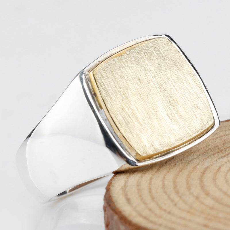 20% Off Minimalist Brushed Gold Mens Ring – Timeless European & Middle Eastern Style gents accessorys Distinguished Fine Apparel