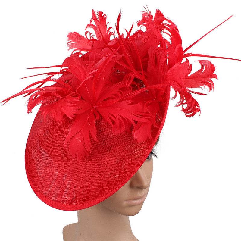Horse Racing Festival Fashion High-End Top Hat - Aristocratic Ladies Hair Accessories ladys hats Distinguished Fine Apparel Red