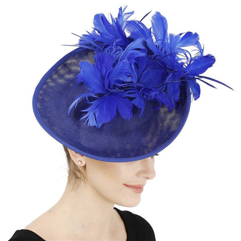 Horse Racing Festival Fashion High-End Top Hat - Aristocratic Ladies Hair Accessories ladys hats Distinguished Fine Apparel Blue