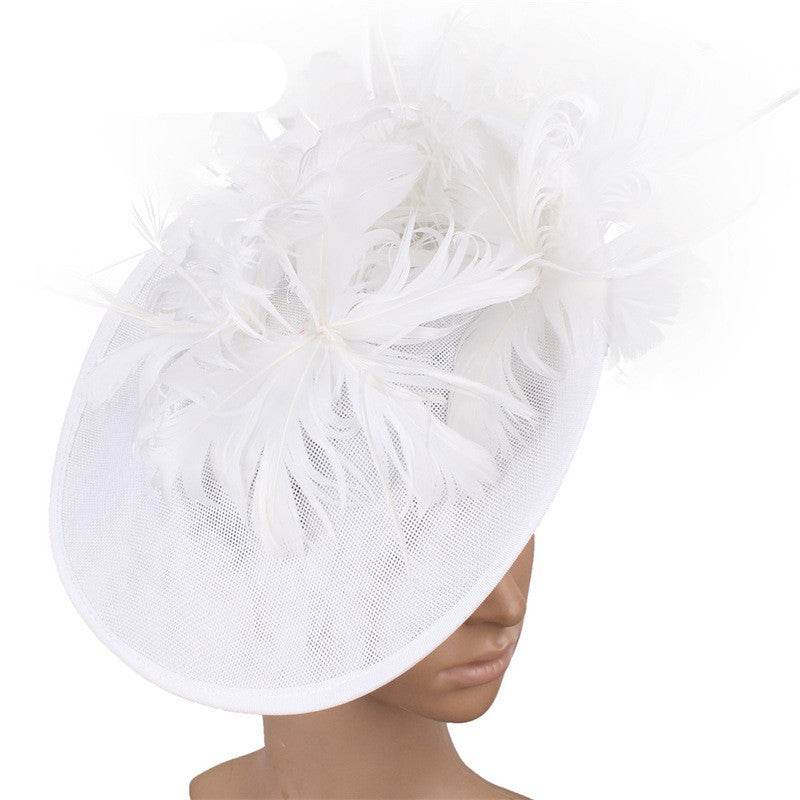 Horse Racing Festival Fashion High-End Top Hat - Aristocratic Ladies Hair Accessories ladys hats Distinguished Fine Apparel White