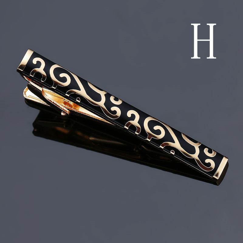 Bronze Polished Patterned Tie Clips, Business Men's and Gentlemen's Tie Clips gents accessorys Distinguished Fine Apparel H style