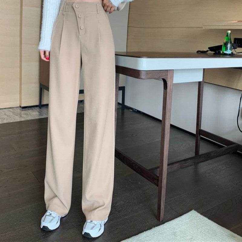 Suit Pants Straight Loose Autumn And Winter - Slim Wide Leg ladys pants Distinguished Fine Apparel