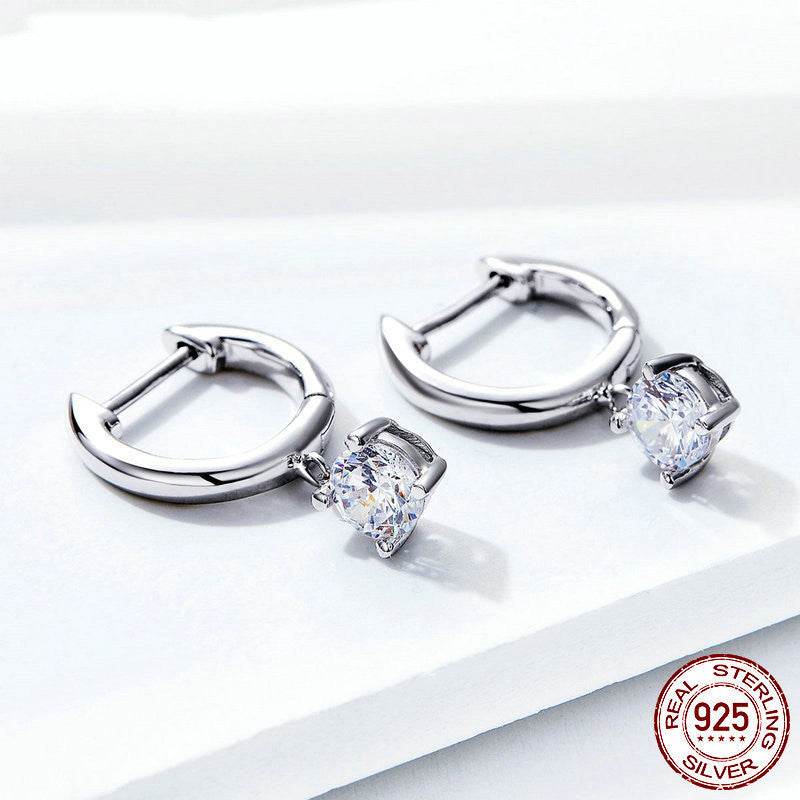 Ladies White Silver Hypoallergenic Earrings - Beautiful ladys earrings Distinguished Fine Apparel