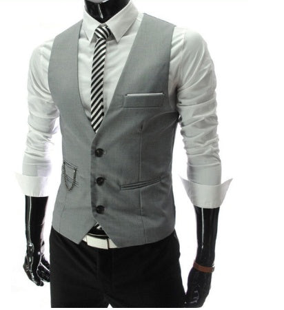 Men's formal business attire - distinguished formal business vest mens vest Distinguished Fine Apparel Grey 3XL