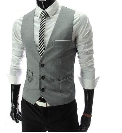 Men's Distinguished Formal Business Suit Vest mens vest Distinguished Fine Apparel Grey S