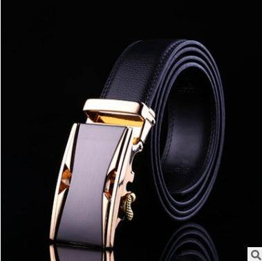 Men's Professional Business leather belt With automatic buckle formal wear Distinguished Fine Apparel 18 110 130cm