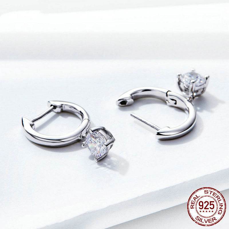 Ladies White Silver Hypoallergenic Earrings - Beautiful ladys earrings Distinguished Fine Apparel