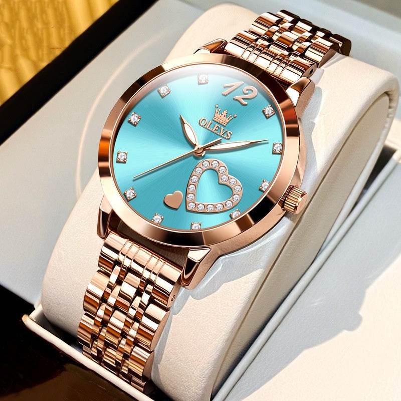 Beautiful Fashion Waterproof Quartz Watch – Timeless Elegance, Everyday Durability ladys watch Distinguished Fine Apparel Rose Blue