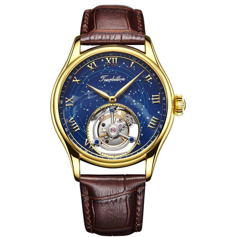 40% off Distinguished Astronomers Star Tourbillon Mechanical Timepiece gents watches Distinguished Fine Apparel Brown gold