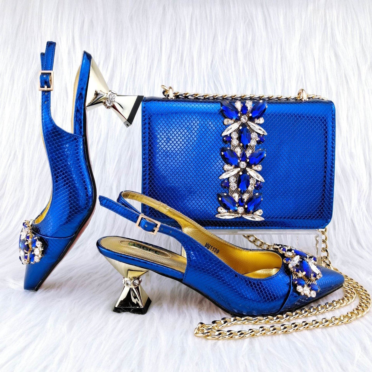 French Elegance Stiletto Heel & Convertible Handbag Set – Sophisticated Style Made Simple ladys foot wear Distinguished Fine Apparel Blue 38