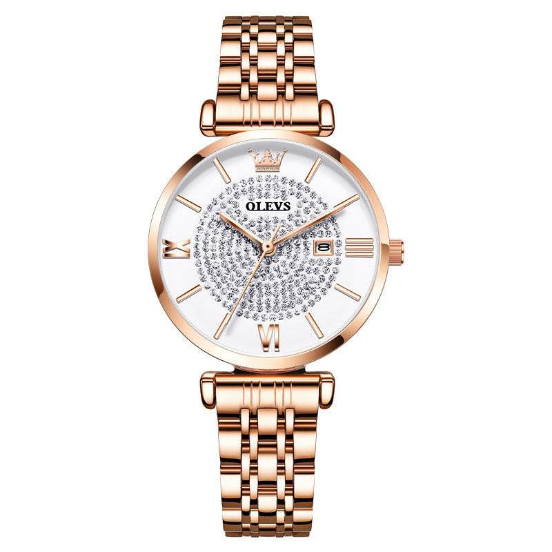 Waterproof Quartz Watch for Ladies – Sleek, Stylish & Reliable Timepiece ladys watch Distinguished Fine Apparel Rose Gold Diamond