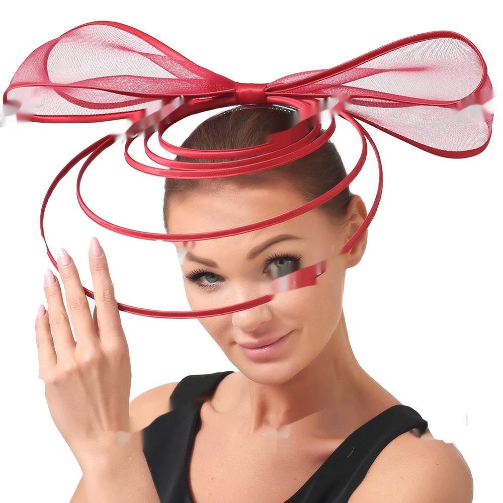 Racing Festival Fashion High-end Top Hat Hair Accessories ladys hats Distinguished Fine Apparel Wine Red