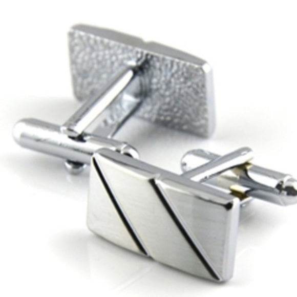 Men's Business Silver Diagonal Cufflinks gents accessorys Distinguished Fine Apparel Cufflinks K9