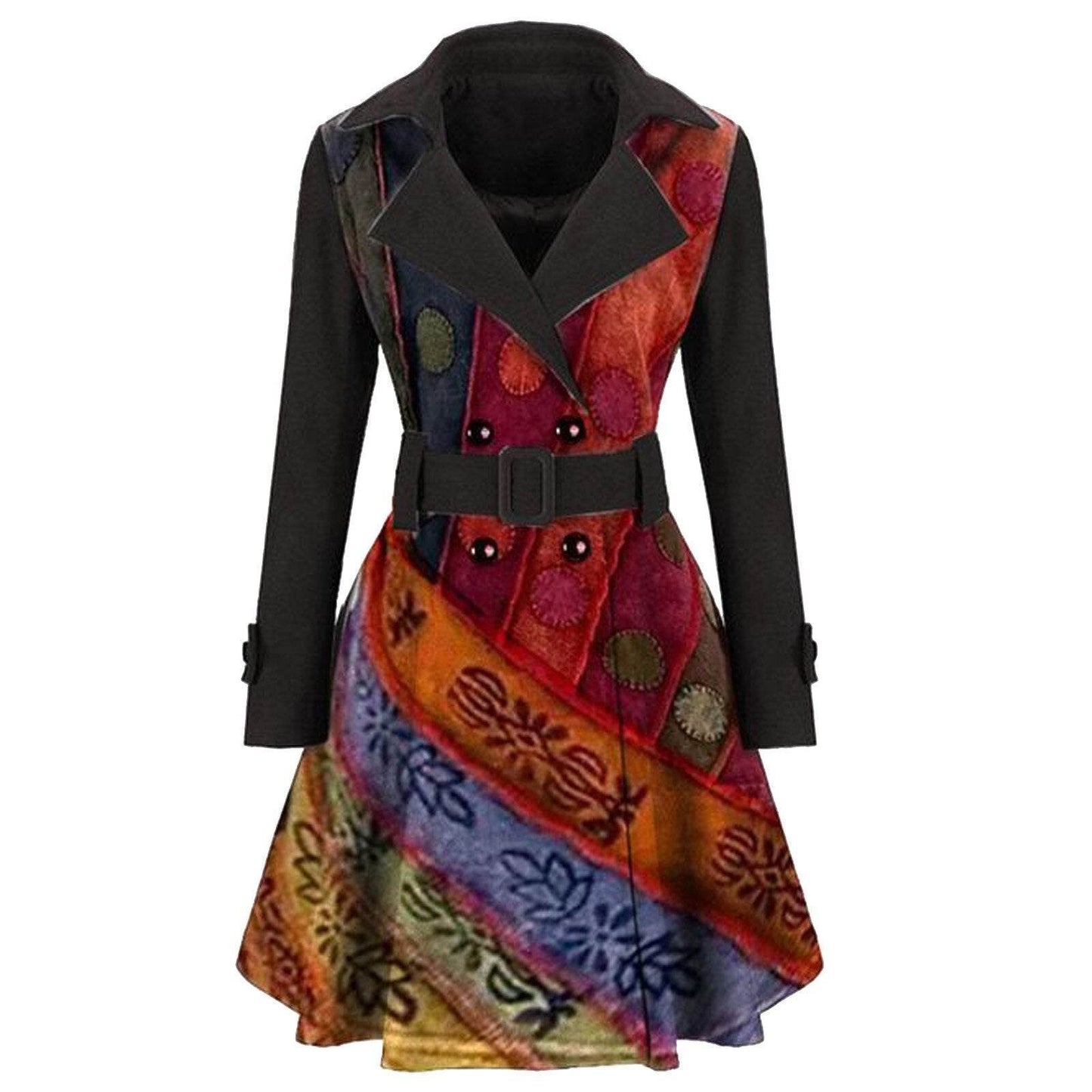 Eccentric Women's Winter Coat - Woolen Stylish and Modern dresses Distinguished Fine Apparel Dark brown L