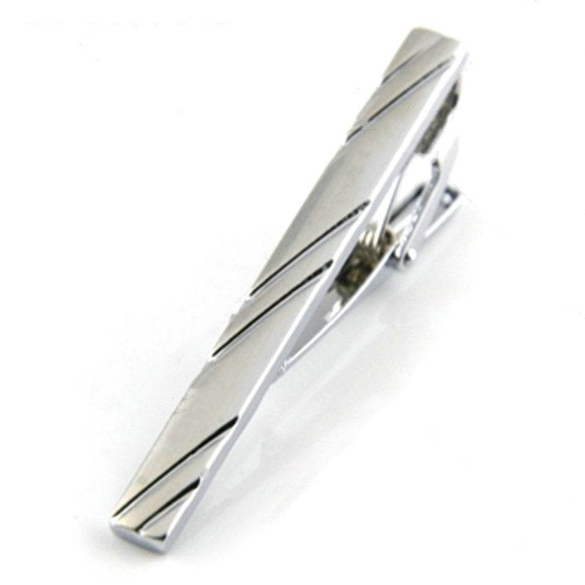 Men's Business Silver Diagonal Cufflinks gents accessorys Distinguished Fine Apparel