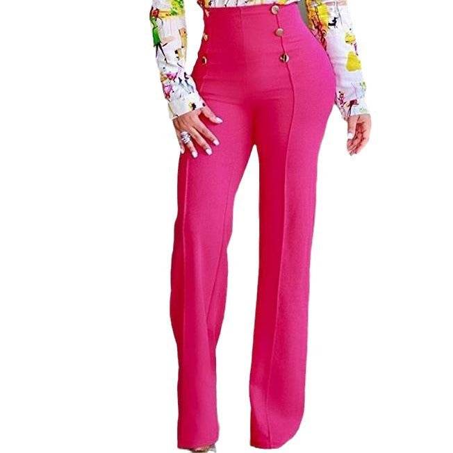 Ladies Double Breasted Micro-stretch Wide-leg Pants, touch of elegance ladys pants Distinguished Fine Apparel