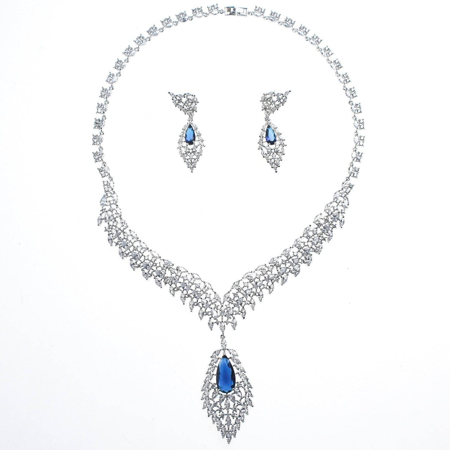 Zircon Wings Jewelry Set – Elegant Earrings & Necklace for Modern Women jewelry set Distinguished Fine Apparel