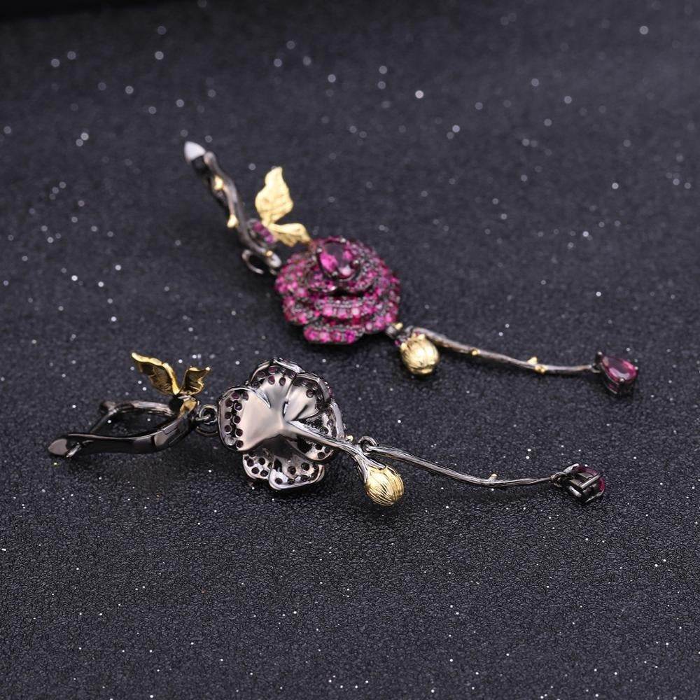 Arnet Sterling Silver Rose Earrings – Romantic Floral Gemstone Jewelry for Women ladys earrings Distinguished Fine Apparel