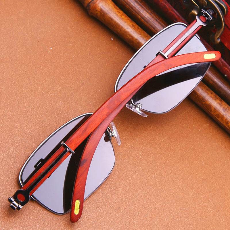 Fine Gentlemen's Crystal and Wood Sunglasses - Wine Red gents sunglasses Distinguished Fine Apparel Grey brown